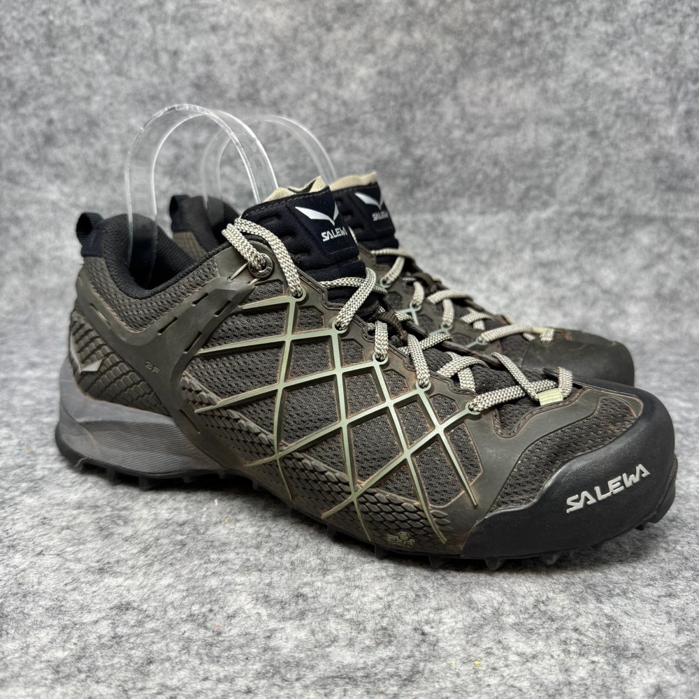 Salewa MS Wildfire Hiking Shoe Mens Sz 8 Black Olive Approach Sneaker Ortholite